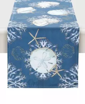 дорожка Playa Shells, 13 x 90 дюймов Laural Home, синий