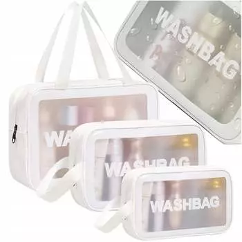 Дорожная косметичка для самолета, прозрачная белая, набор из 3 шт. MODEUS