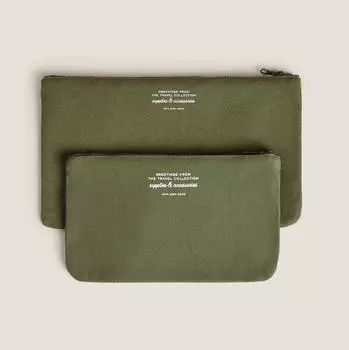 Дорожная косметичка Zara Home Travel Toiletry Bag x Saint Lazare, зеленый