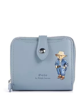 Дорожная сумка Bear из мелкозернистой яловой кожи. Polo Ralph Lauren, голубой