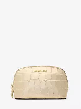 Дорожная сумка Empire Small из металлизированной крокодиловой кожи с тиснением Michael Kors, золотой