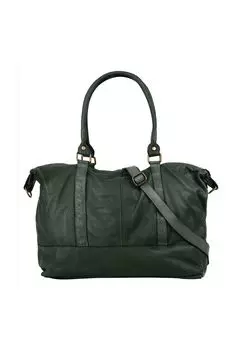 Дорожная сумка из натуральной кожи, производство Италия Samantha Look, цвет Dunkelgrn