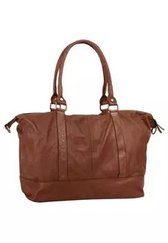 Дорожная сумка из натуральной кожи, производство Италия Samantha Look, цвет Cognac