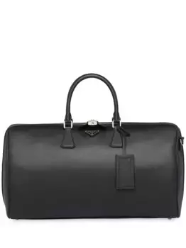 Дорожная сумка из сафьяновой кожи Prada, черный