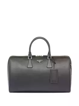 Дорожная сумка из сафьяновой кожи Prada, черный