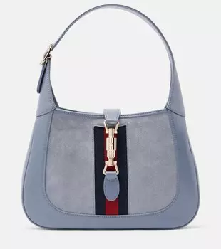 Дорожная сумка Jackie 1961 Medium из замши и кожи Gucci, Foggy Grey/Fog.G/Brb