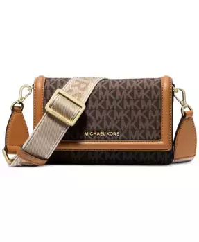 Дорожная сумка Jet Set Small Logo из нейлона через плечо Michael Kors, коричневый/бежевый