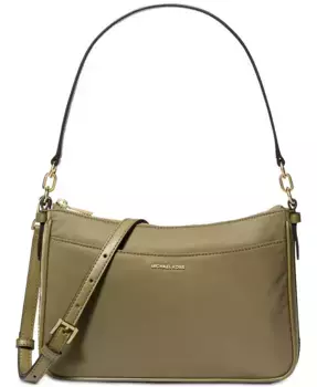 Дорожная сумка Jet Set Small Nylon Top Zip Pochette через плечо Michael Kors, зеленый