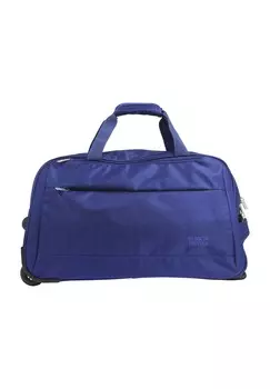 Дорожная сумка на колесиках, с эмблемой, на молнии, однотонная Globetrotter, темно-синий
