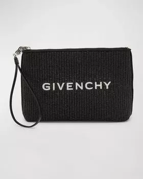 Дорожная сумка на молнии из рафии с браслетом Givenchy, цвет Black
