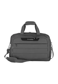 Дорожная сумка, отделения на молнии, этикетка, однотонная travelite, цвет Gipfelgrau