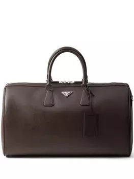Дорожная сумка Prada из сафьяновой кожи, коричневый