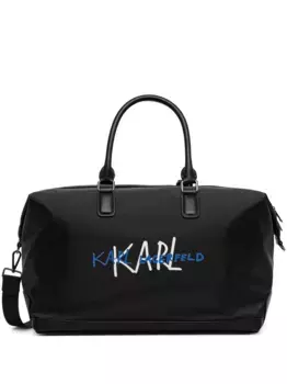 Дорожная сумка с логотипом KARL LAGERFELD, черный