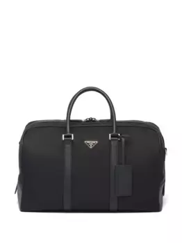 Дорожная сумка с нашивкой-логотипом Prada, черный