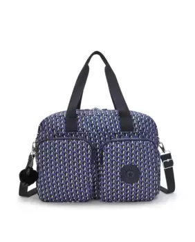 Дорожная сумка среднего размера с передними карманами синего цвета Kipling, мультиколор