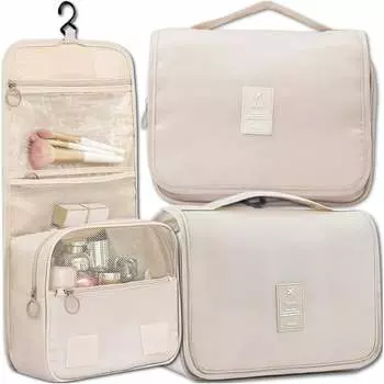 ДОРОЖНАЯ ПОДВЕСНАЯ КОСМЕТИЧКА С КРЮЧКОМ БЕЖЕВЫЙ XL MODEUS