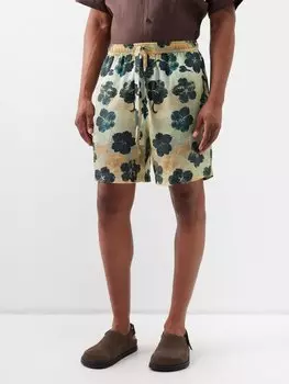 Дорожные шорты из смеси хлопка и шелка Commas, желтый