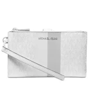 Дорожный кошелек Jet Set Double Zip Wristlet Michael Kors, белый