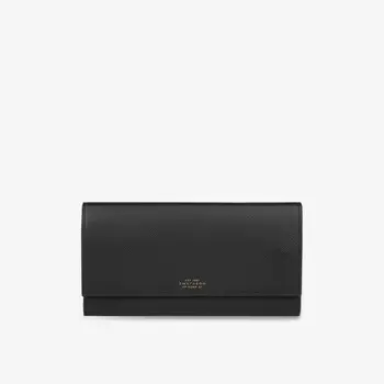 Дорожный кошелек marshall panama из зернистой кожи Smythson, черный