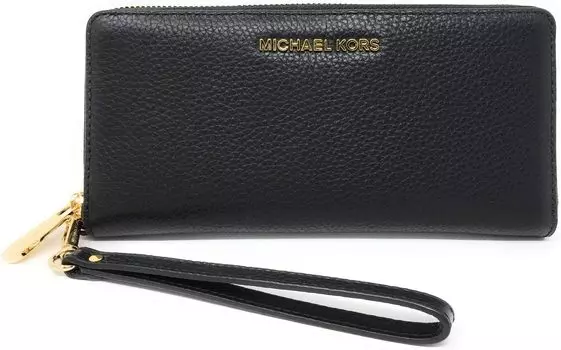 Дорожный кошелек Michael Kors, черная кожа/золотая фурнитура