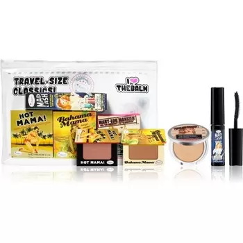 Дорожный набор theBalm в косметичке — тушь, хайлайтер, румяна и бронзатор