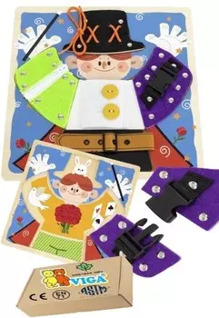 Доска для манипуляций ВОЛШЕБНЫЕ ТРЮКИ ПЕРЕВОЗКА деревянные игрушки Viga 18м+ Монтессори PakaNiemowlaka