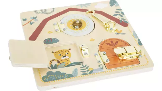 Доска для мелкой моторики с замком и засовом сафари Small Foot