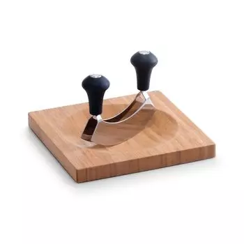 Доска для трав Zeller с ножом для измельчения, бамбук 20x20