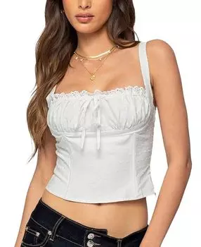 Доттированный хлопковый бюстье Dulcie Edikted, белый