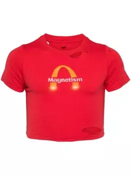 Doublet футболка с рисунком «Магнетизм» для младенцев, красный