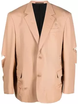 Doublet шерстяной пиджак с прорезями, нейтральный цвет