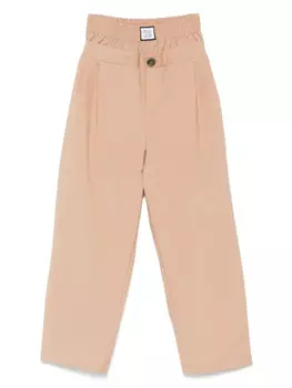 Douuod Kids брюки со складками, коричневый