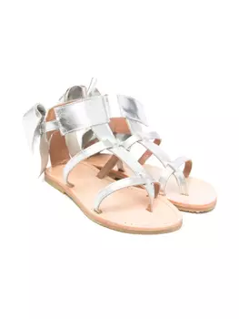 Douuod Kids кожаные сандалии, серебряный