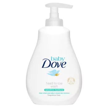 Dove Baby Sensitive Moisture эмульсия для мытья тела и волос, 400 мл
