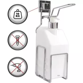 Дозатор для дезинфицирующего средства и мыла на 1000 мл (хром/рамка), Zensan