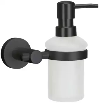 Дозатор для мыла Kleine Wolke "Apollo Nero", стекло/алюминий 15,1х16,1х9,2 см, черный