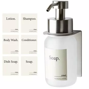 Дозатор мыла Designfabrik Hamburg mit Wandhalter ohne Bohren цвет silber/milchglas