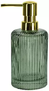 Дозатор мыла Kleine Wolke "Антуанетта" 7,2х16,5 см, оливково-зеленый/золотой