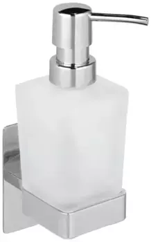 Дозатор мыла WENKO "Genova Shine", (1 шт.), 200 мл 6,2х19,7 см, белый/серебристый