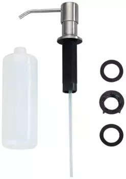 Дозатор мыла WENKO "Monti", встроенный дозатор мыла и моющих средств Высота: 31 см, серебристый/белый