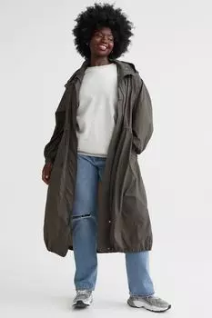 Дождевая парка оверсайз H&amp;M, темно-зеленый хаки