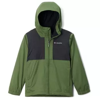 Дождевик Columbia Kid's Rainy Trails Fleece Lined, цвет Canteen/Black Slub
