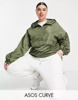 Дождевик цвета хаки ASOS DESIGN Curve