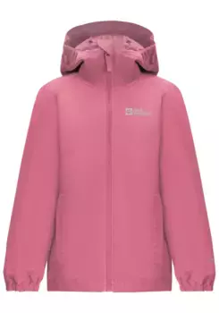 Дождевик Jack Wolfskin "FLAZE JACKET K", с капюшоном, розовый