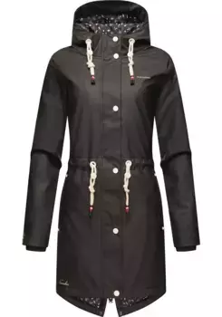 Дождевик Navahoo "Цветок океана" с капюшоном, модный женский уличный плащ, черный