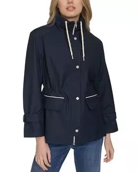 Дождевик оверсайз в полоску Cole Haan, синий