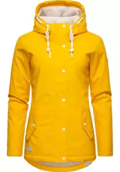 Дождевик Ragwear "Мардж" с капюшоном, женский зимний плащ на теплой подкладке, желтый