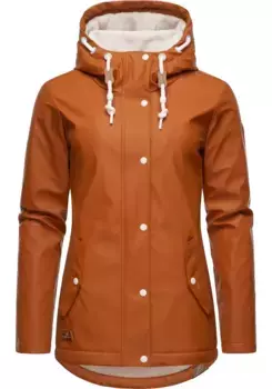 Дождевик Ragwear "Мардж" с капюшоном, женский зимний плащ на теплой подкладке, цвет Zimt