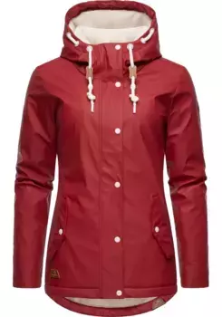 Дождевик Ragwear "Мардж" с капюшоном, женский зимний плащ на теплой подкладке, красный