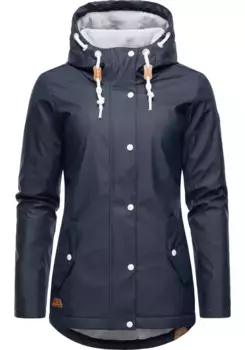 Дождевик Ragwear "Мардж" с капюшоном, женский зимний плащ на теплой подкладке, синий